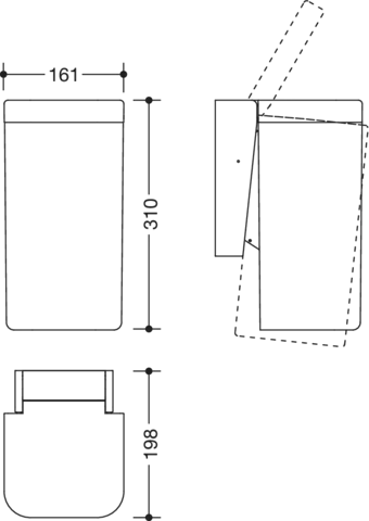HEWI Hygieneabfallbehälter „Serie 477“ 16,1 × 31 cm in Lichtgrau HEWI Hygieneabfallbehälter „Serie 477“ 16,1 × 31 cm in Lichtgrau