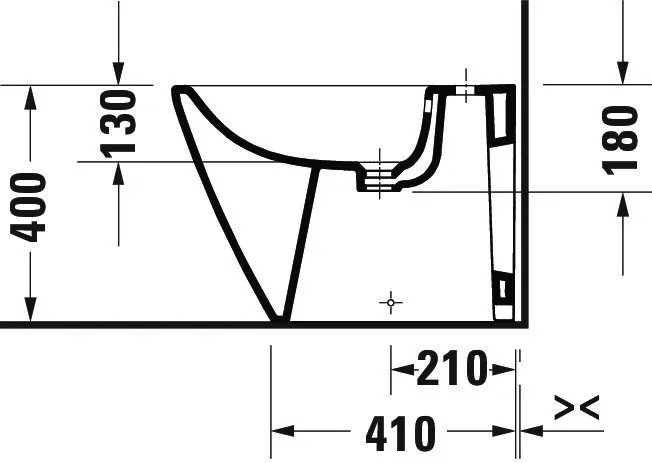 Duravit Stand-Bidet back to wall „D-Neo“, Befestigung sichtbar 37 × 58 × 40 cm