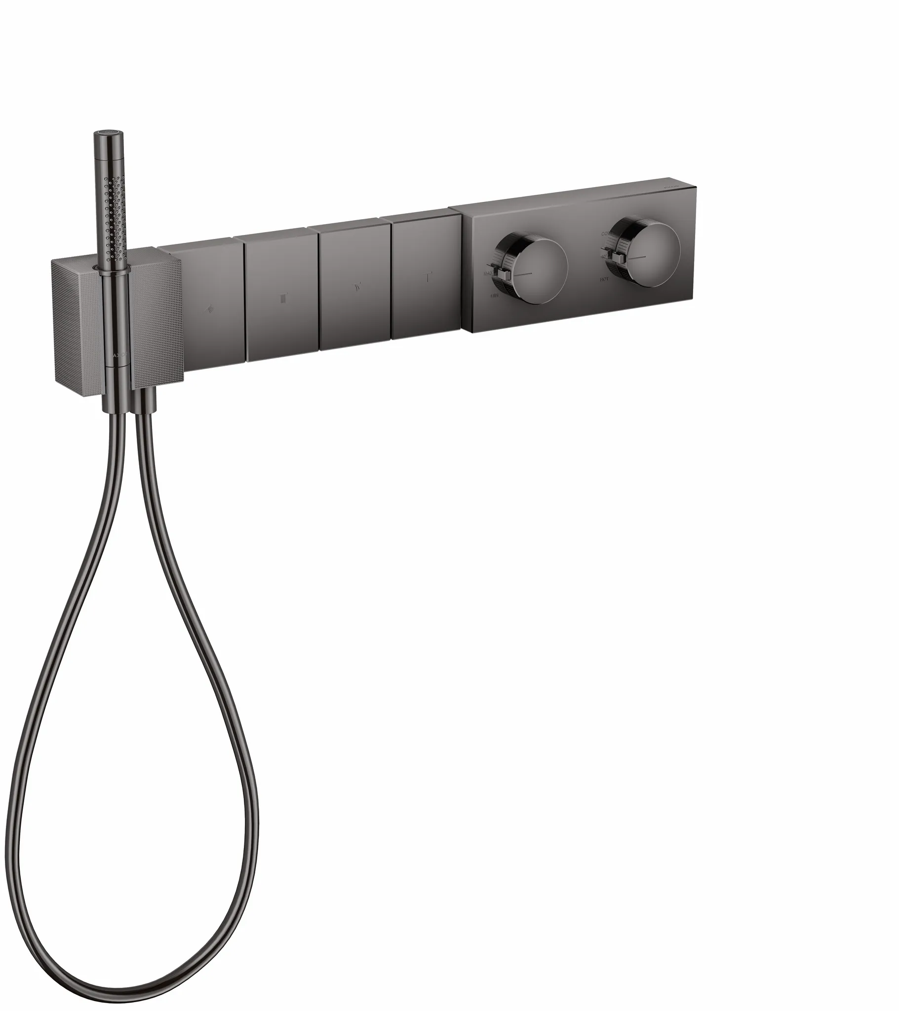 Hansgrohe AXOR Edge Thermostatmodul Select 610⁄100 Unterputz für 4 Verbraucher - Diamantschliff, Polished Black Chrome Hansgrohe AXOR Edge Thermostatmodul Select 610⁄100 Unterputz für 4 Verbraucher - Diamantschliff, Polished Black Chrome