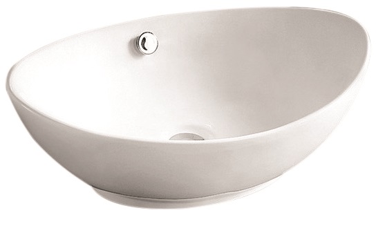 Aufsatzwaschtisch AqvaCeramica - 585 × 390 mm - Höhe 195 mm - Überlauf - weiß Aufsatzwaschtisch AqvaCeramica - 585 × 390 mm - Höhe 195 mm - Überlauf - weiß