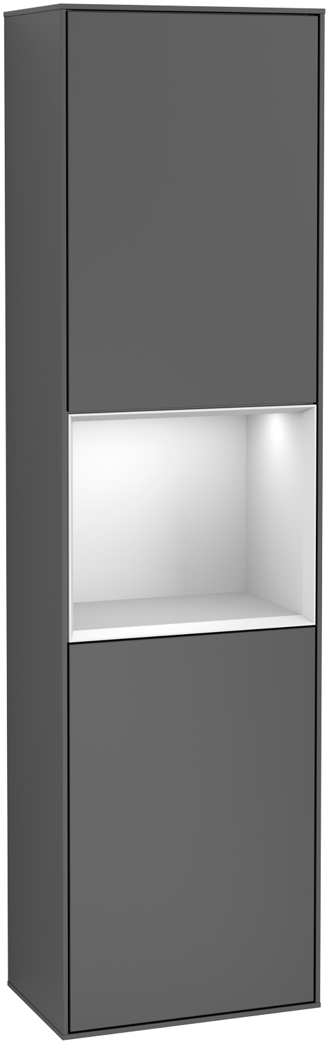 Villeroy & Boch Hochschrank „Finion“ 41,8 × 151,6 cm 2 Türen, Anschlag: links, inkl. Beleuchtung in Anschlag links