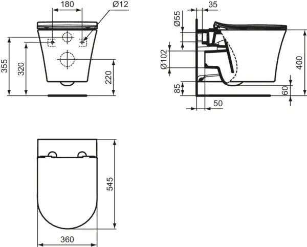 WC „LaDolceVita“ 36 × 34 × 54,5 cm WC „LaDolceVita“ 36 × 34 × 54,5 cm
