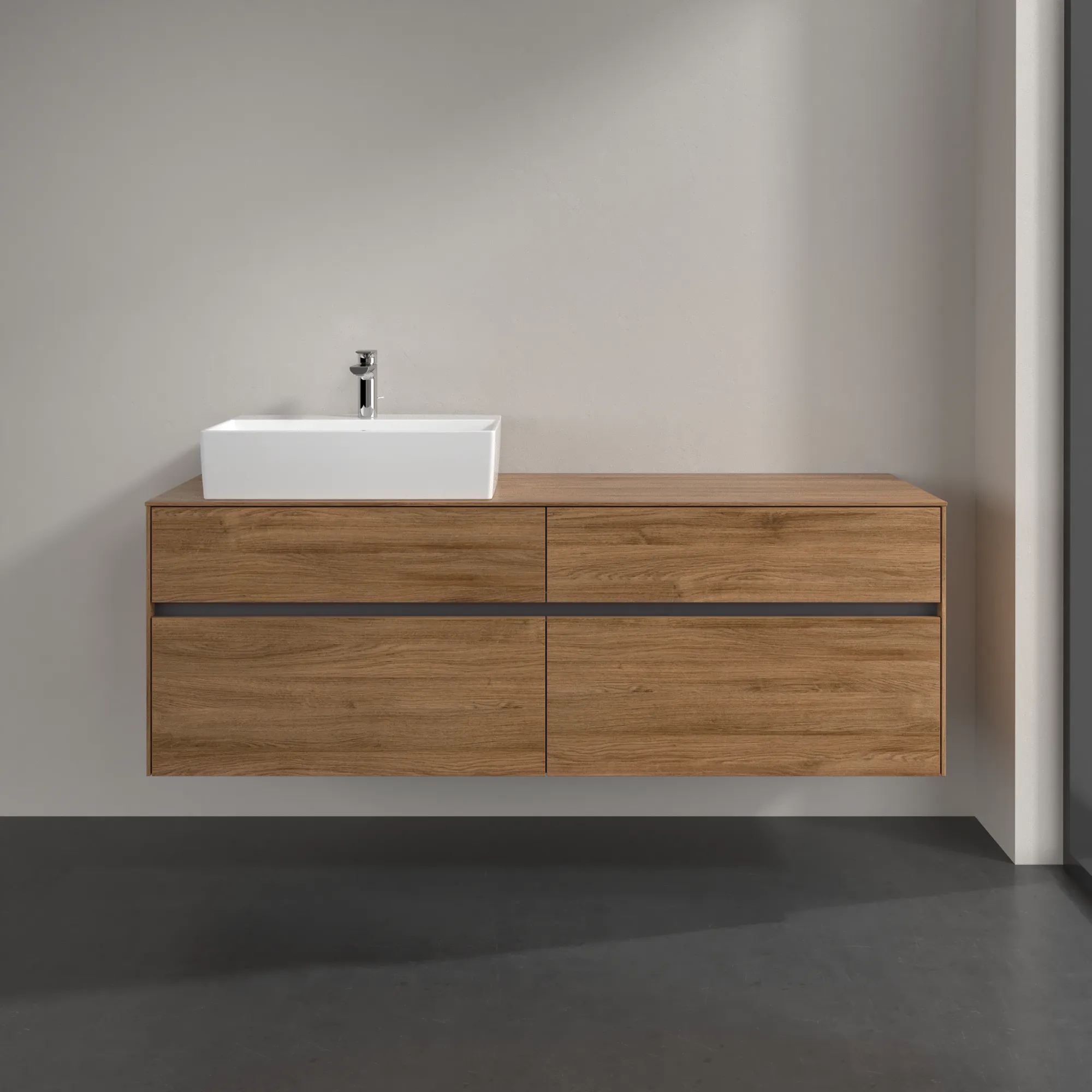 Villeroy & Boch Collaro Waschbeckenunterschrank C13500, 1600x548x500mm, Kansas Oak