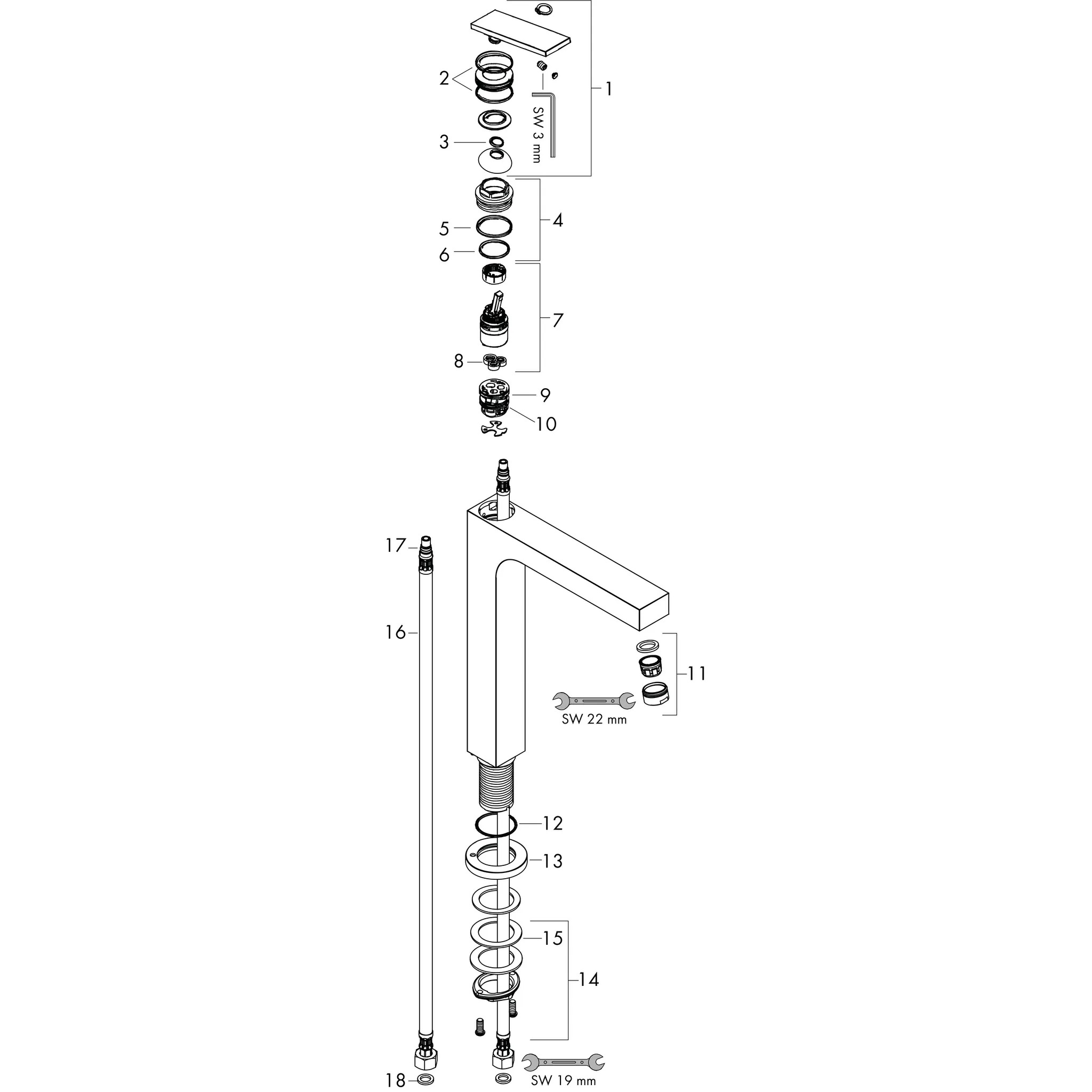 Hansgrohe AXOR Citterio Einhebel-Waschtischmischer 280 Chrom Hansgrohe AXOR Citterio Einhebel-Waschtischmischer 280 Chrom