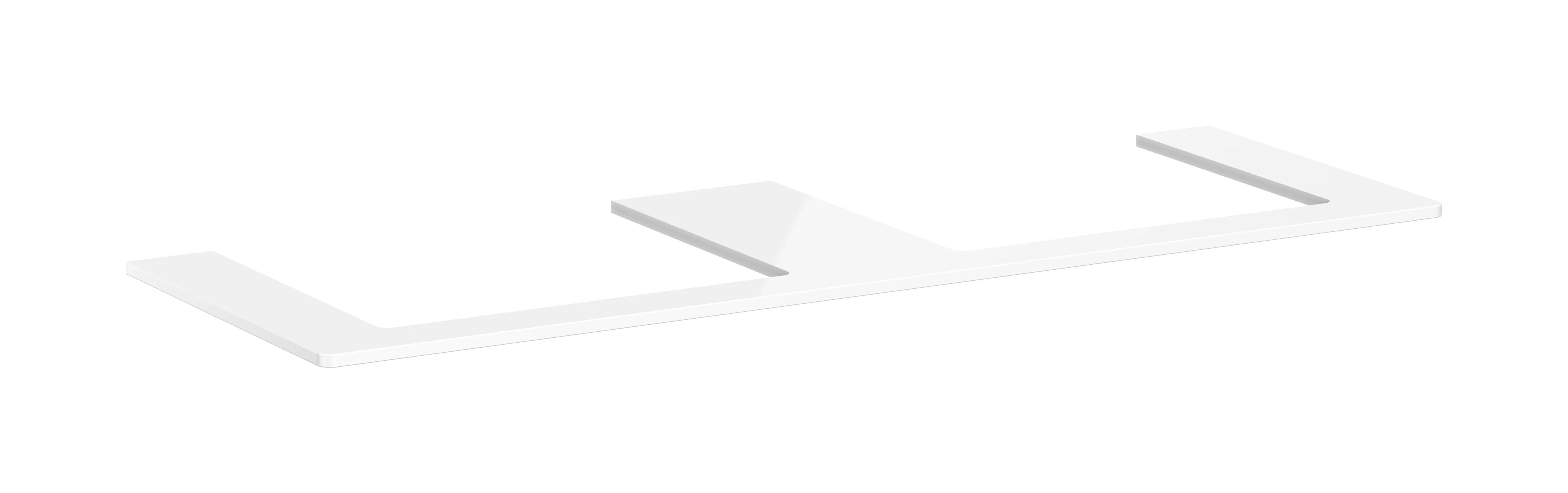 Hansgrohe Xelu Q Konsole, 1560x540 mm, 2 mittige Beckenausschnitte für Aufsatzwaschtisch geschliffen, weiß Hochglanz