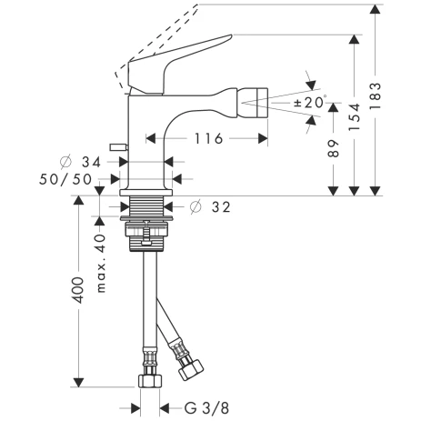 Bidetmischer Axor Citterio M chrom