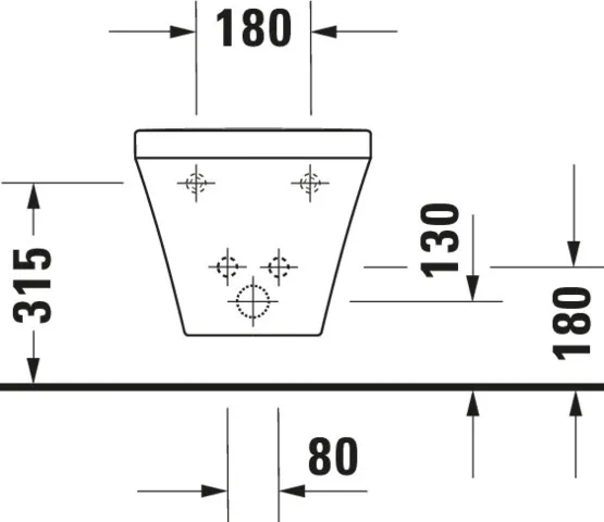 Duravit Wand-Bidet „DuraStyle“, Befestigung verdeckt 37 × 54 × 32,5 cm