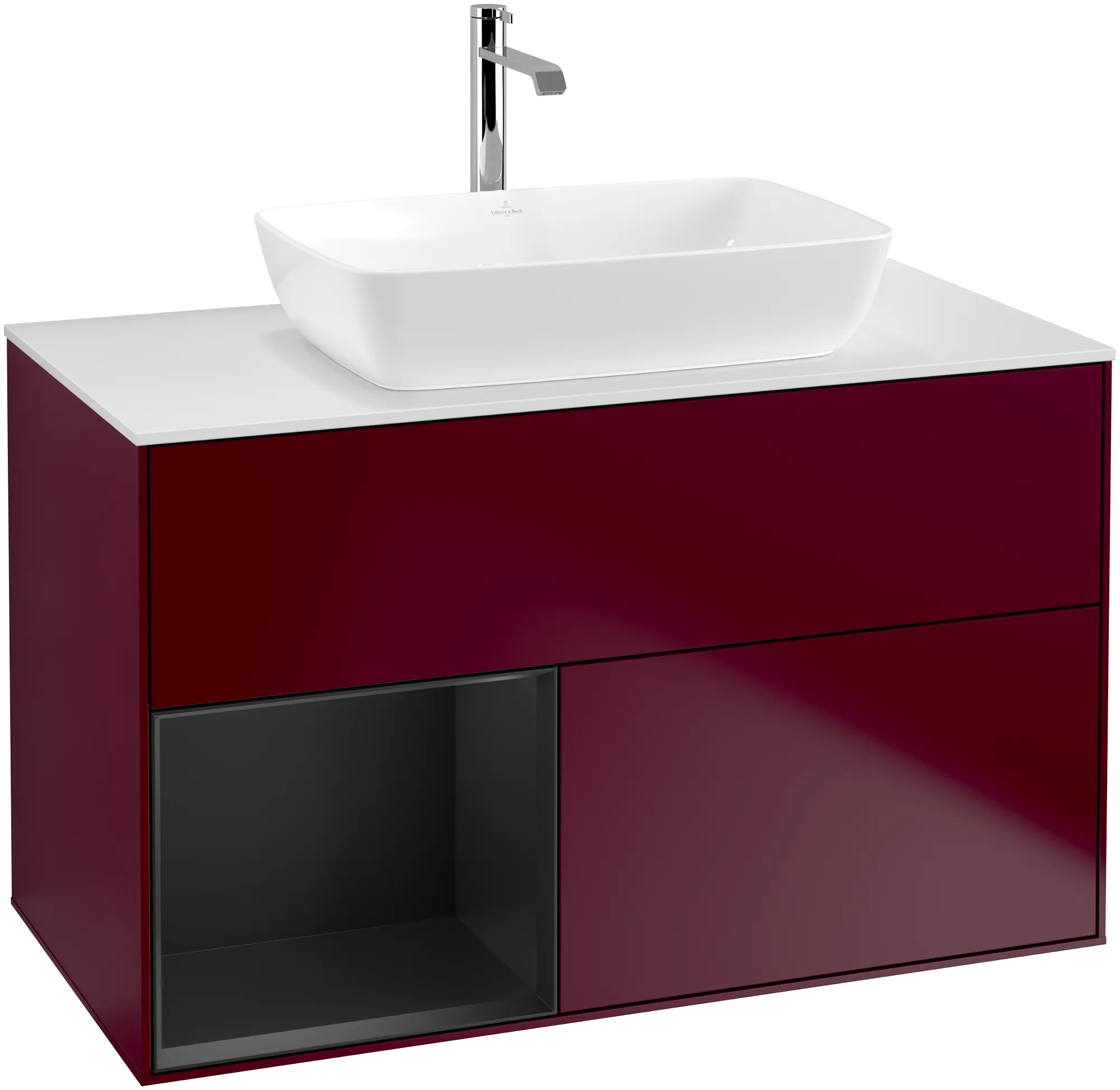 Villeroy & Boch Waschbeckenunterschrank Finion F77, 1000 x 603 x 501 mm, mit Beleuchtung, 2 Auszüge