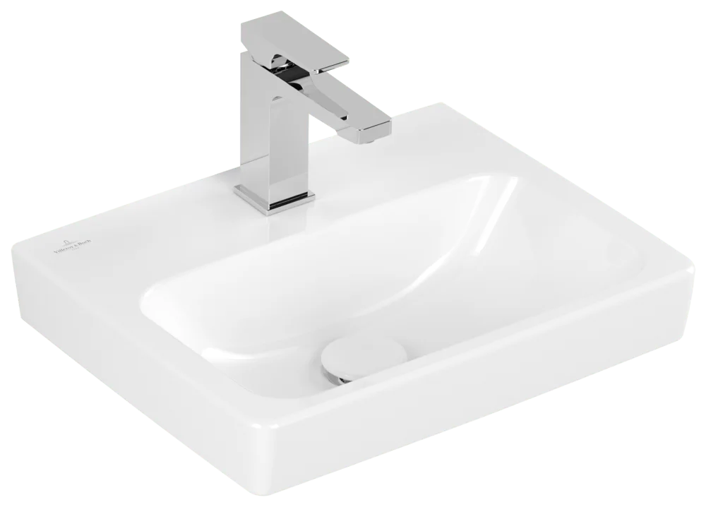 Villeroy & Boch Handwaschbecken Architectura, Rechteck, Weiß Alpin, 450 x 365 x 140 mm, 1-Loch-Armatur, Sanitärkeramik, glänzend Villeroy & Boch Handwaschbecken Architectura, Rechteck, Weiß Alpin, 450 x 365 x 140 mm, 1-Loch-Armatur, Sanitärkeramik, glänzend
