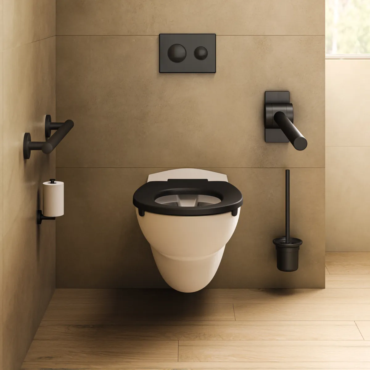 Ideal Standard Toilettenbürstengarnitur „IOM“ 11,5 × 38,4 cm, Befestigung verdeckt Ideal Standard Toilettenbürstengarnitur „IOM“ 11,5 × 38,4 cm, Befestigung verdeckt