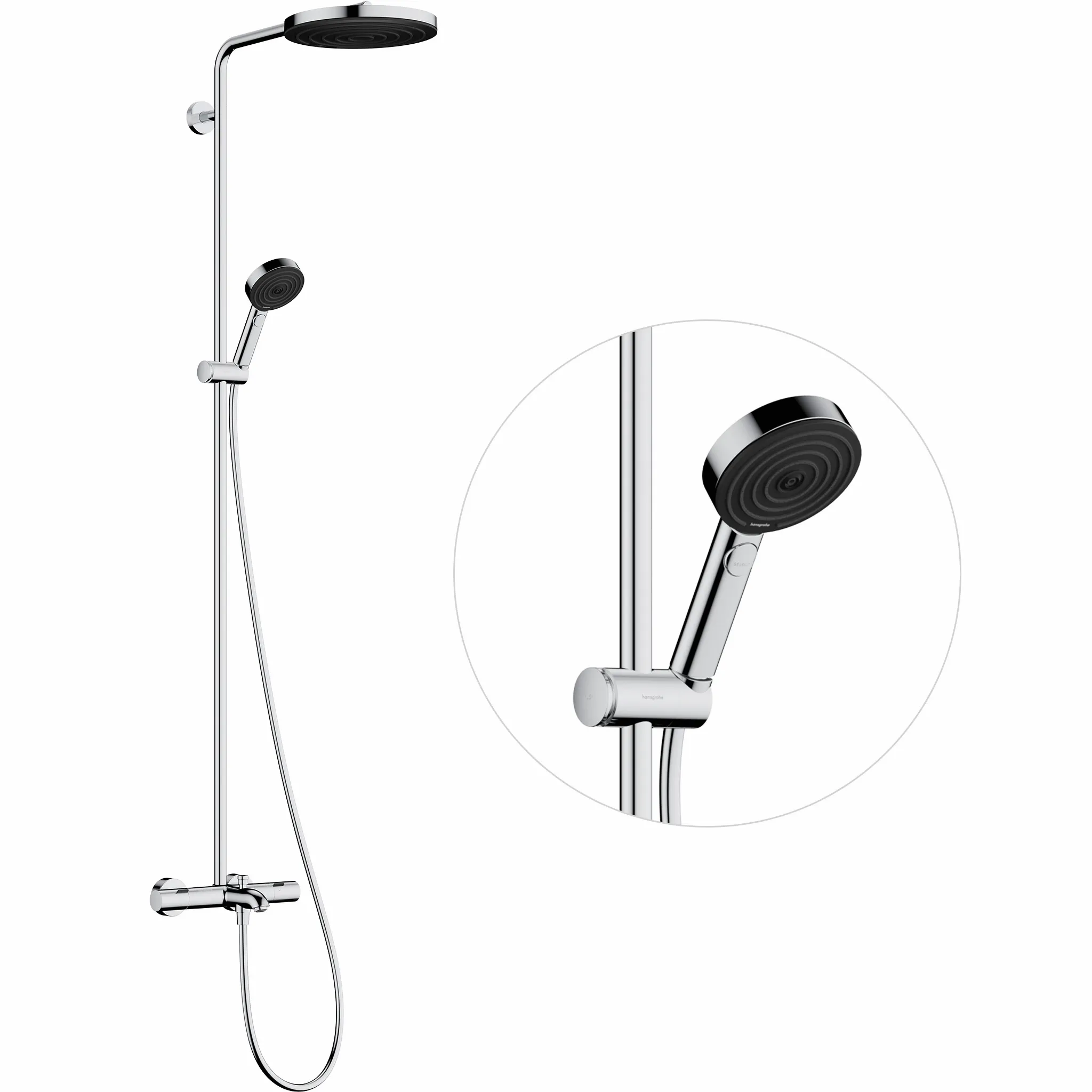 Hansgrohe Pulsify S Puro Showerpipe 260 1jet EcoSmart mit Wannenthermostat Ecostat Fine und Handbrause 3jet, Chrom Hansgrohe Pulsify S Puro Showerpipe 260 1jet EcoSmart mit Wannenthermostat Ecostat Fine und Handbrause 3jet, Chrom
