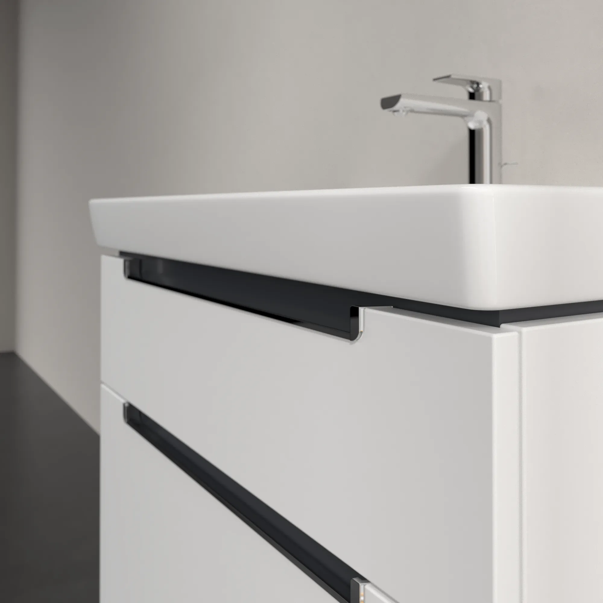 Villeroy & Boch Waschtischunterschrank „Subway 2.0“ 787 × 590 × 449 mm Weiß Matt, für Becken mittig, ohne Beleuchtung