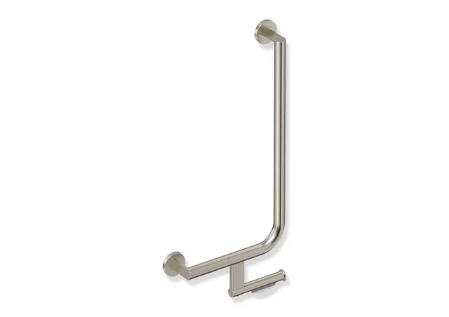 HEWI Winkelgriff mit Papierrollenhalter System 900, Edelstahl, PVD nickel gebü., links
