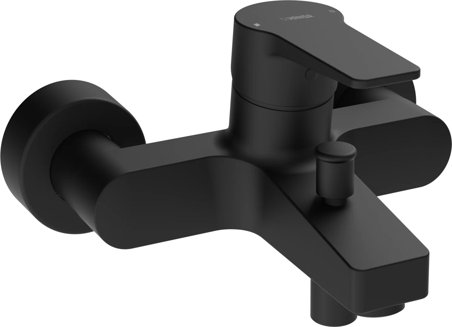 HansaTWIST Einhebelmischer Wannenfüll- und Brausebatterie 0974 Ausladung 162 mm DN15 Matt-Schwarz HansaTWIST Einhebelmischer Wannenfüll- und Brausebatterie 0974 Ausladung 162 mm DN15 Matt-Schwarz