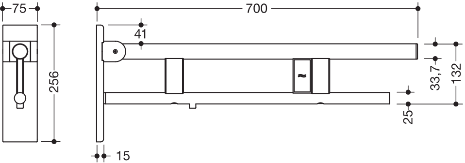 HEWI Stützklappgriff „System 900“