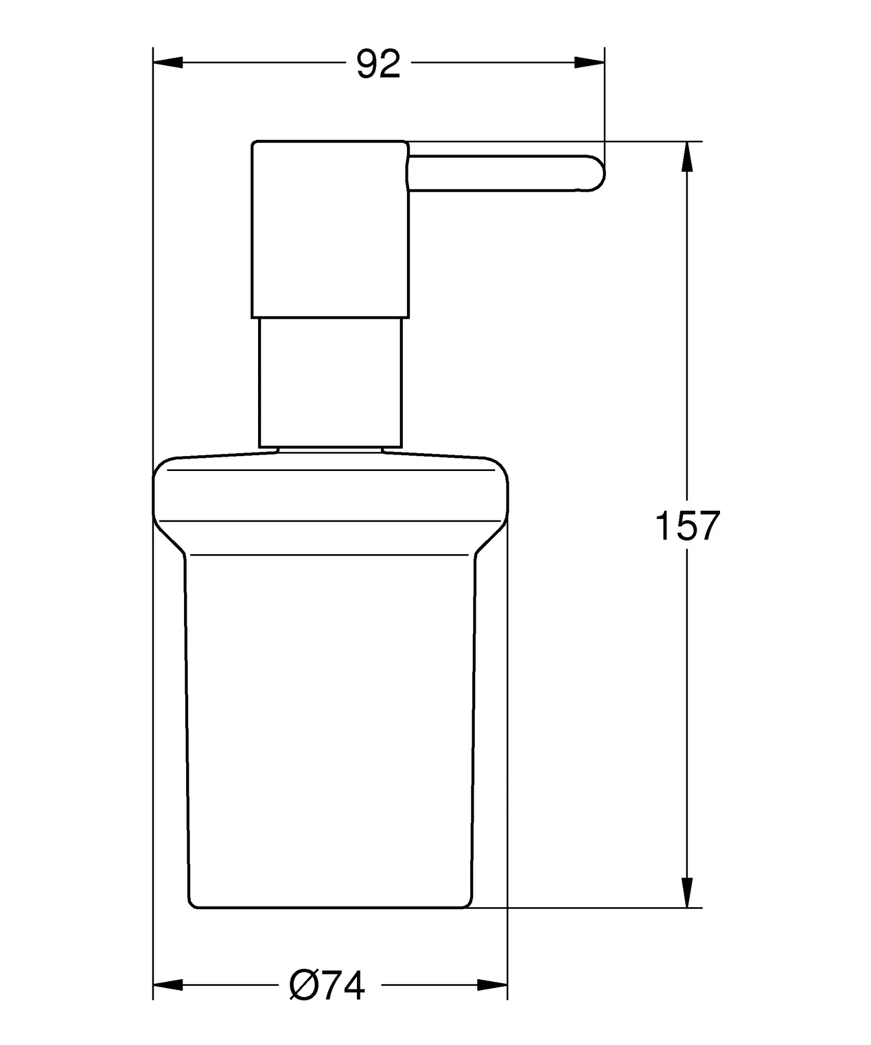 Seifenspender Essentials 40394_1, Material Glas/Metall, passend für Halter Essentials 40369xx1, Essentials Cube 40 508, BauCosmopolitan 40585), Essentials Authentic 40652, chrom/glas