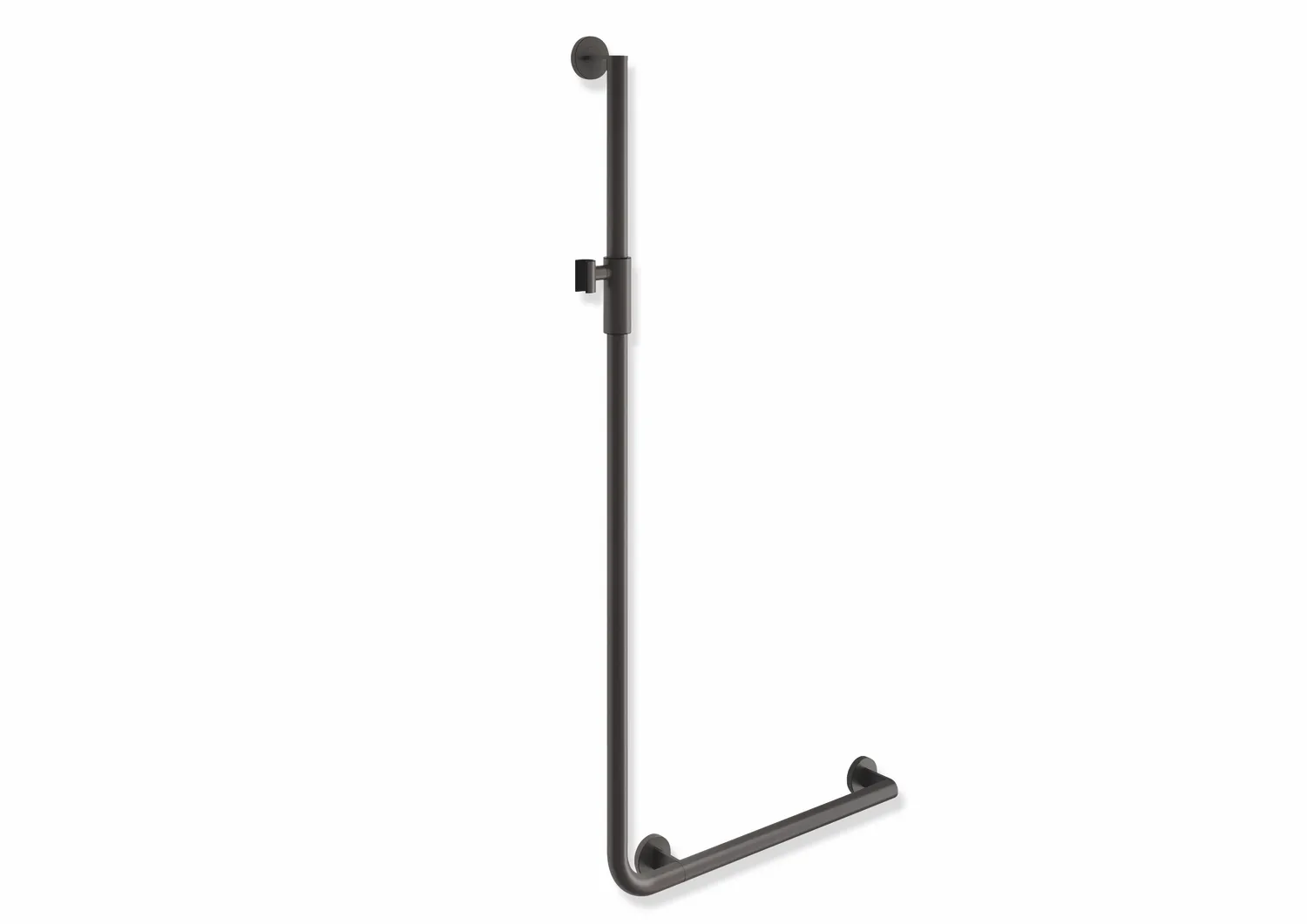 HEWI Haltegriff Ausführung rechts „System 900“ in Dunkelgrau Perlglimmer tiefmatt / Schwarz matt HEWI Haltegriff Ausführung rechts „System 900“ in Dunkelgrau Perlglimmer tiefmatt / Schwarz matt