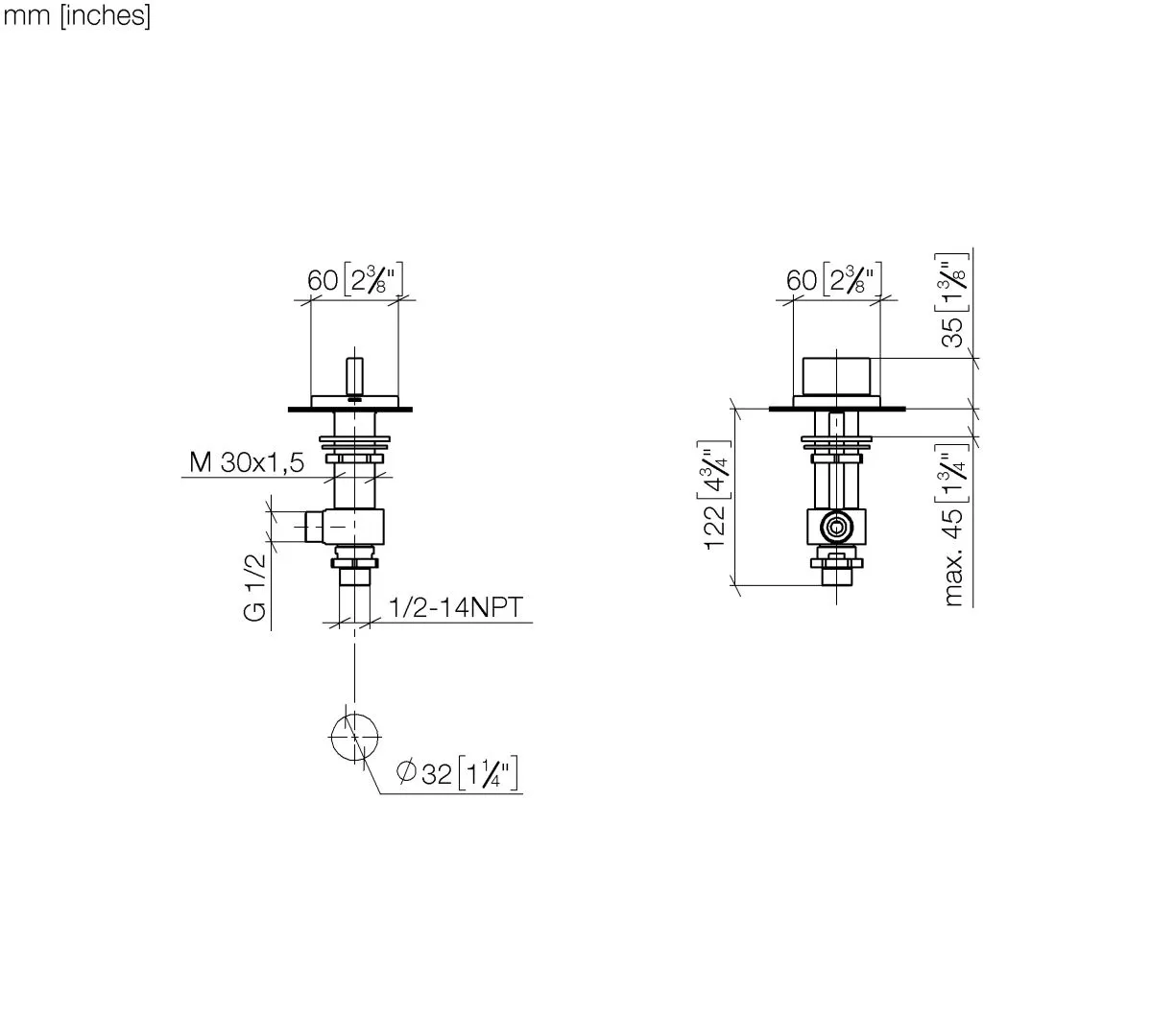 DO Seitenventil rechtsschließend CL.1 20000705 chrom DO Seitenventil rechtsschließend CL.1 20000705 chrom