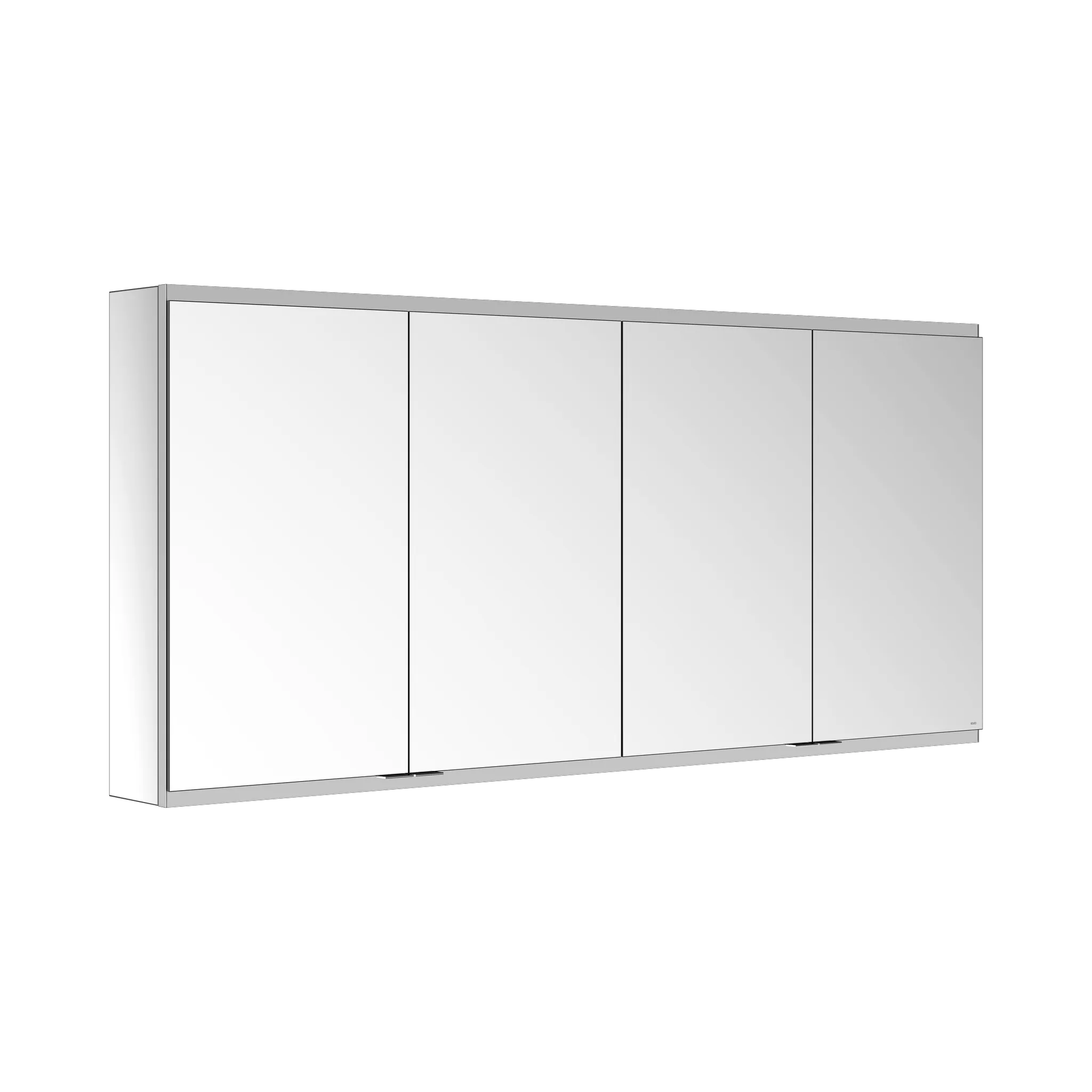 KEUCO Wandvorbau Spiegelschrank 4-türig „Royal Modular 2.0“ in Silber (eloxiert), Aufputz, ohne Beleuchtung, mit Steckdosen 1600 × 700 × 160 mm
