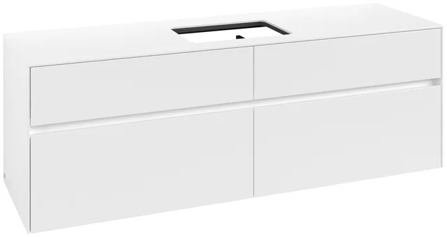Villeroy & Boch Waschtischunterschrank „Collaro“ 1600 × 548 × 500 mm Weiß Matt, ohne Beleuchtung, für Becken mittig
