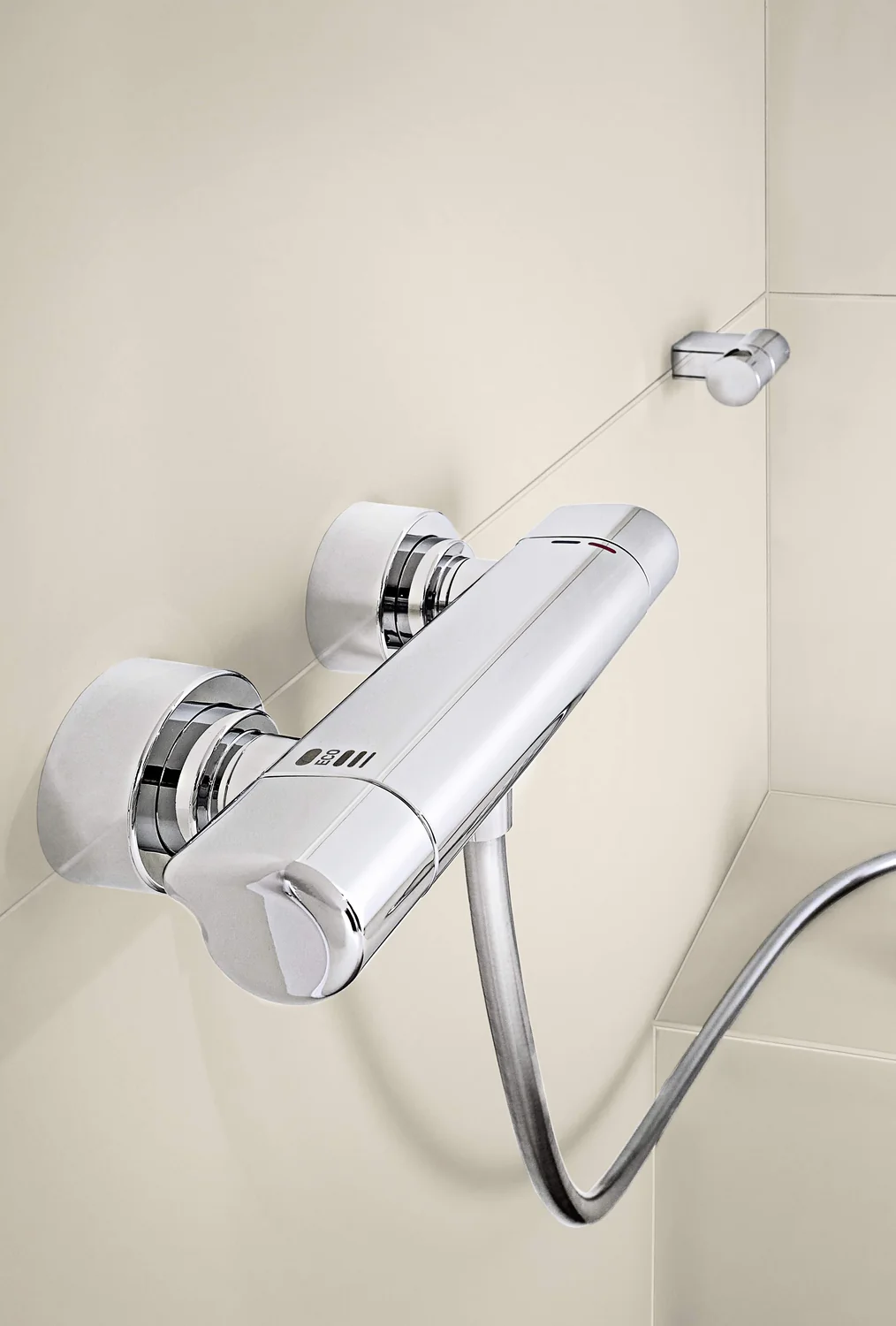 HansaCARE Duscharmatur, Wandmontage, Thermostat, Chrom