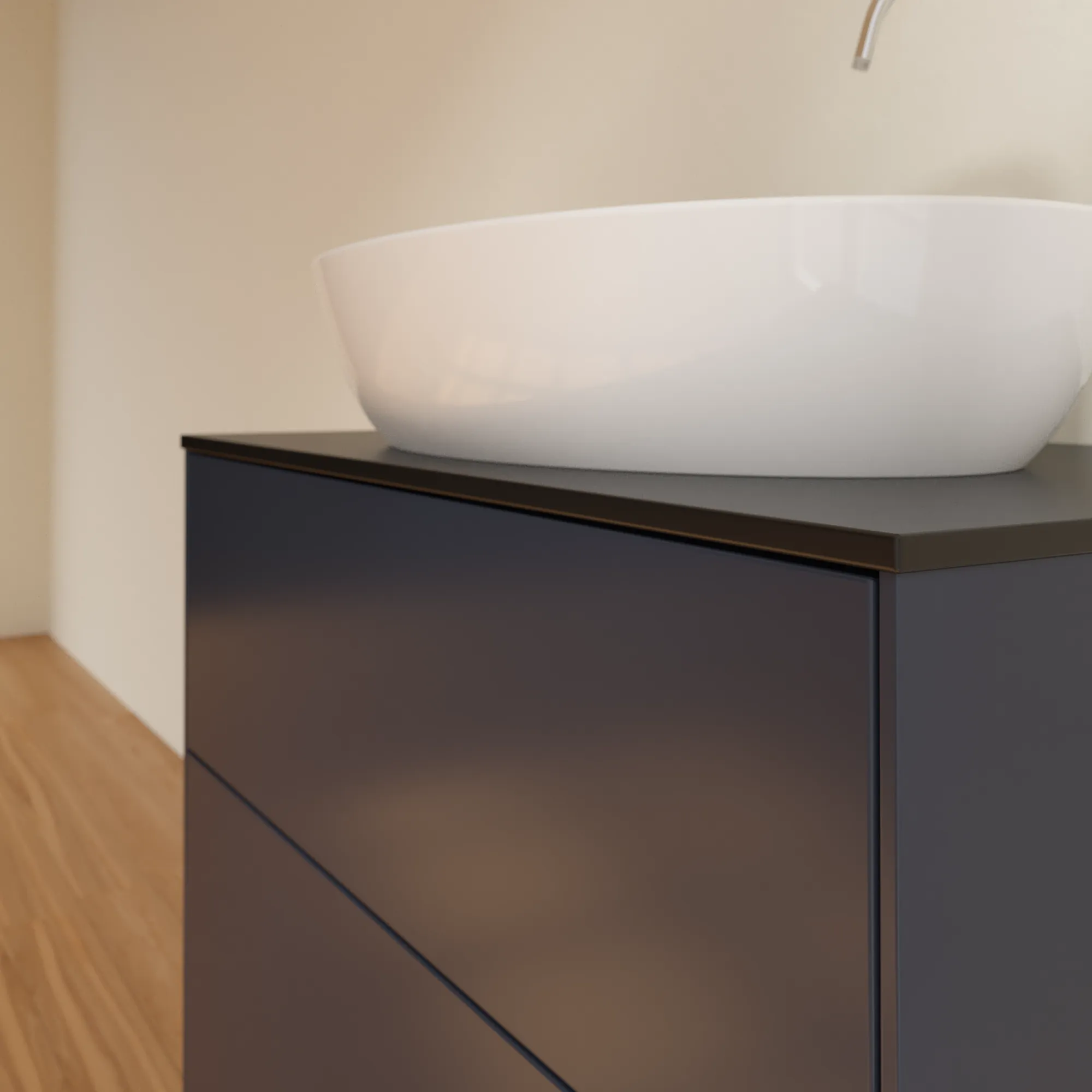 Villeroy & Boch Waschbeckenunterschrank Finion F87, Midnight Blue Matt Lacquer, 800x603x501 mm, mit SoftClosing und Push-to-open Funktion Villeroy & Boch Waschbeckenunterschrank Finion F87, Midnight Blue Matt Lacquer, 800x603x501 mm, mit SoftClosing und Push-to-open Funktion