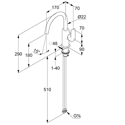Kludi RENON Waschtisch-Einhandmischer DN 15, seitliche Betätigung Brushed Gunmetal Kludi RENON Waschtisch-Einhandmischer DN 15, seitliche Betätigung Brushed Gunmetal