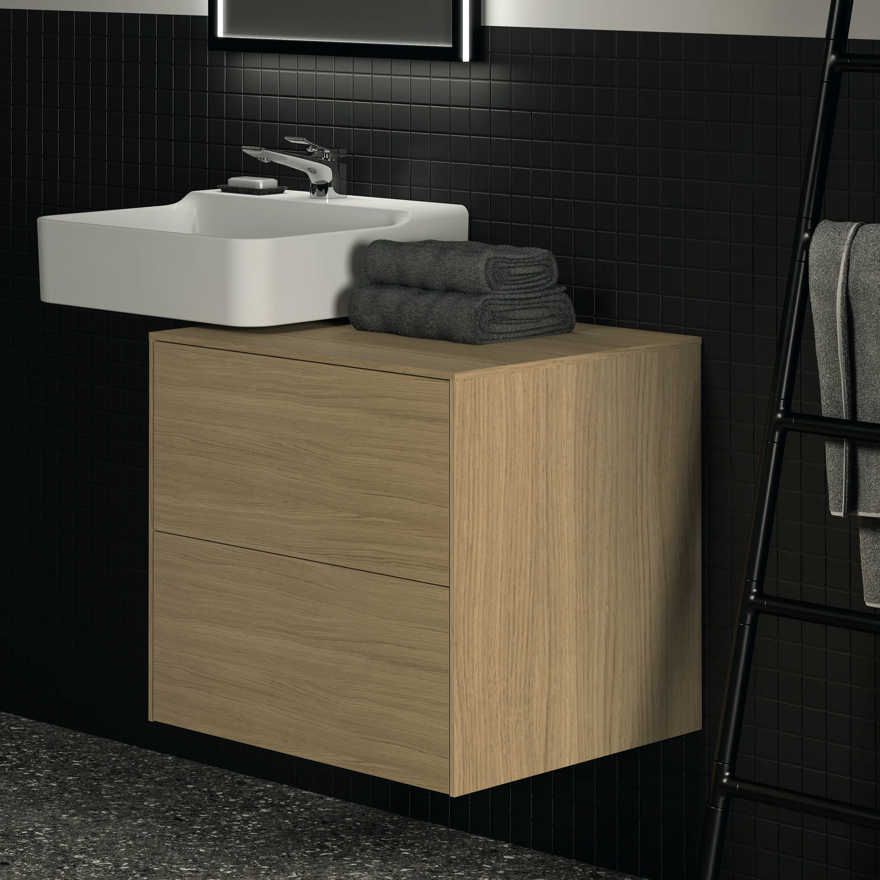 Ideal Standard Waschtischunterschrank „Conca“ 60,2 × 55 × 50,5 cm Eiche hell Furnier Ideal Standard Waschtischunterschrank „Conca“ 60,2 × 55 × 50,5 cm Eiche hell Furnier