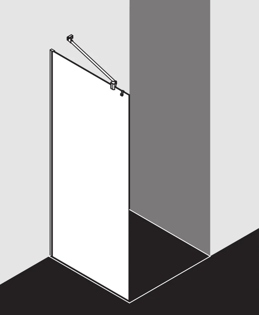 Kermi Duschdesign MENA WALK-IN Wall, H 2000 mm, 800x18mm, Silber Hochglanz, ESG Klar Kermi Duschdesign MENA WALK-IN Wall, H 2000 mm, 800x18mm, Silber Hochglanz, ESG Klar