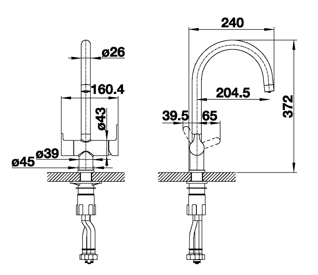 Blanco Armatur „Trima“ Ausladung 240 mm Blanco Armatur „Trima“ Ausladung 240 mm