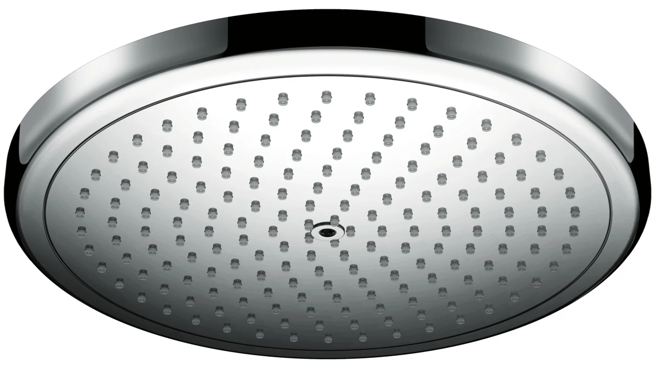 Hansgrohe Croma Select S Showerpipe 280 chrom, 1-Jet mit Thermostat, RainAir Strahl, 400 mm Brausearmlänge, höhenverstellbare Handbrausehalterung
