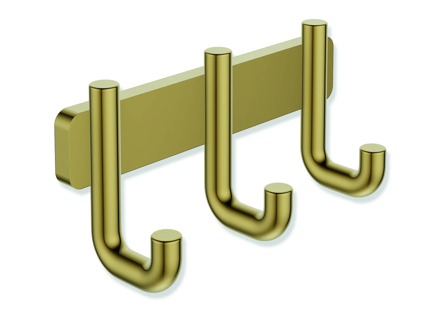 HEWI Hakenleiste Serie 480, PVD-beschichtet, Gold glänzend, 145 mm x 70 mm x 47 mm, 3 Haken, Edelstahl HEWI Hakenleiste Serie 480, PVD-beschichtet, Gold glänzend, 145 mm x 70 mm x 47 mm, 3 Haken, Edelstahl