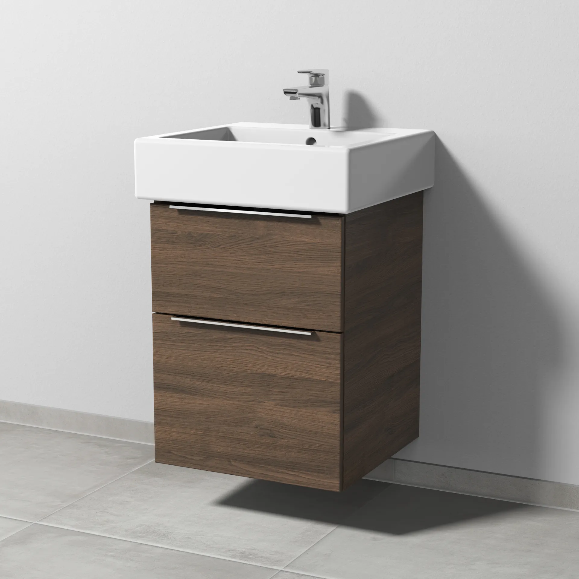 Sanipa Waschtischunterschrank „3way“ passend zu Keramik-Waschtische Vero von Duravit 450 × 593 × 447 mm in Eiche Arizona