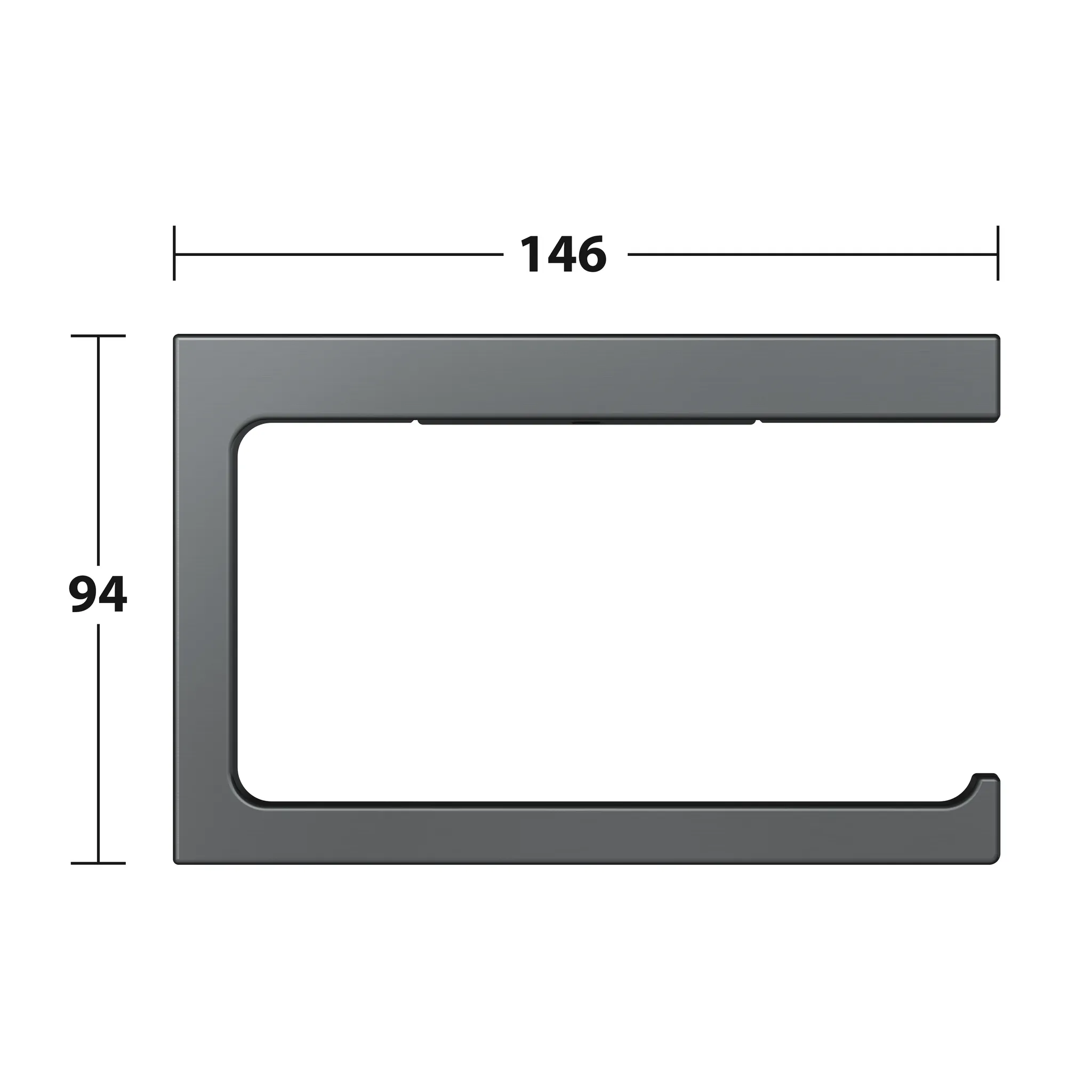Edition 11 11162130000 Toilettenpapierhalter offene Form Schwarzchrom gebürstet