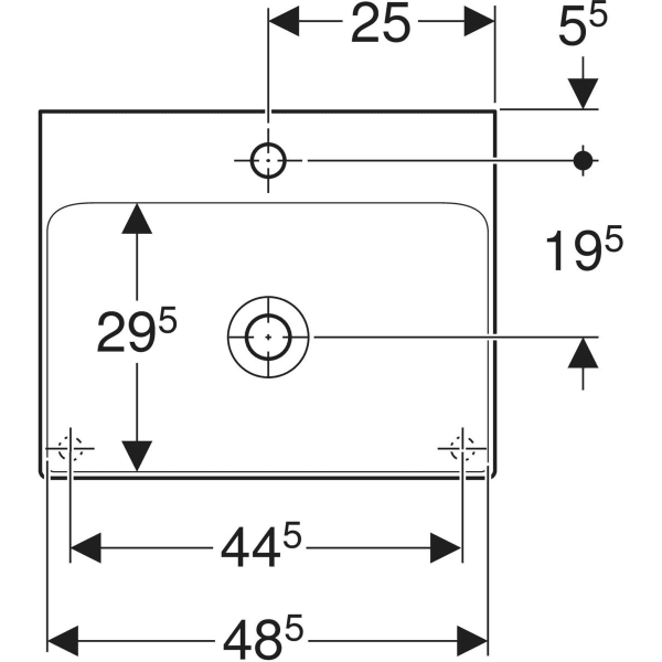 Aufsatzwaschtisch „One“, rechteckig 50 × 40 cm in weiß mit KeraTect® Aufsatzwaschtisch „One“, rechteckig 50 × 40 cm in weiß mit KeraTect®