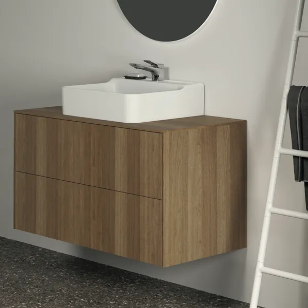 Ideal Standard Waschtischunterschrank „Conca“ 100,2 × 55 × 50,5 cm Walnuss dunkel Furnier Ideal Standard Waschtischunterschrank „Conca“ 100,2 × 55 × 50,5 cm Walnuss dunkel Furnier