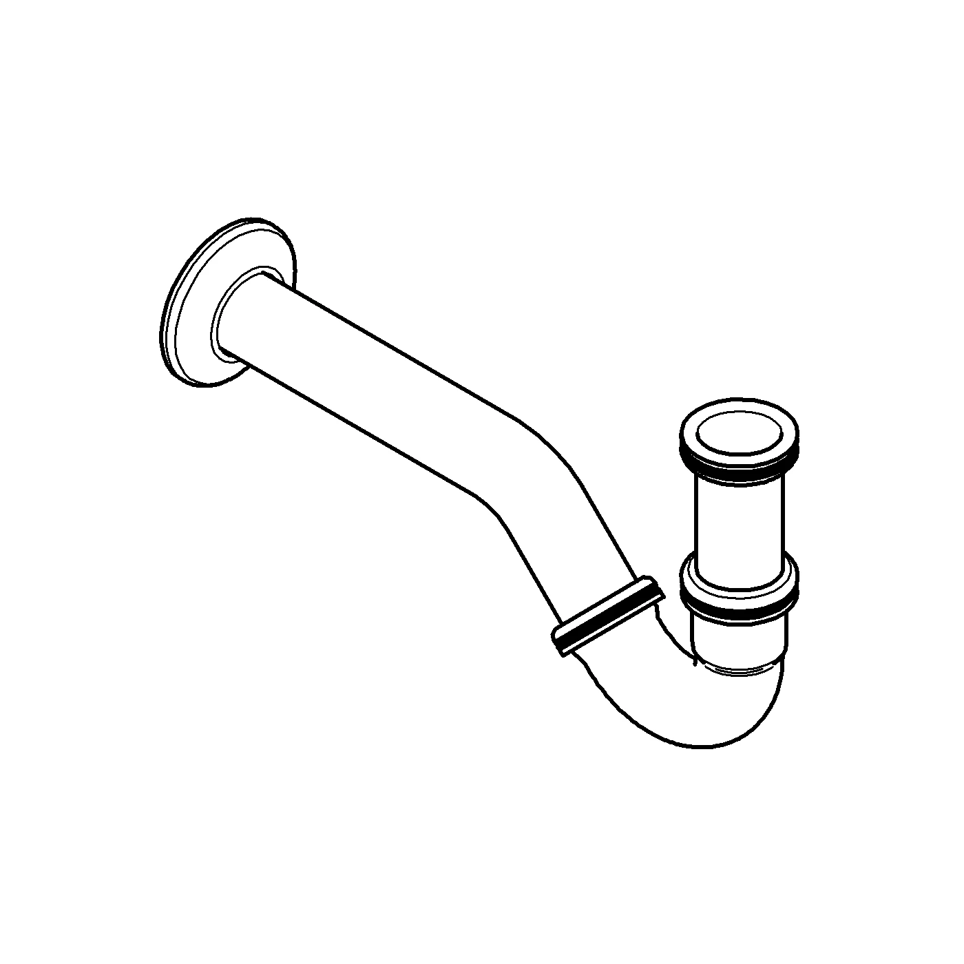 Röhren-Geruchverschluss 1 1/4'' 28946, für Bidet, chrom