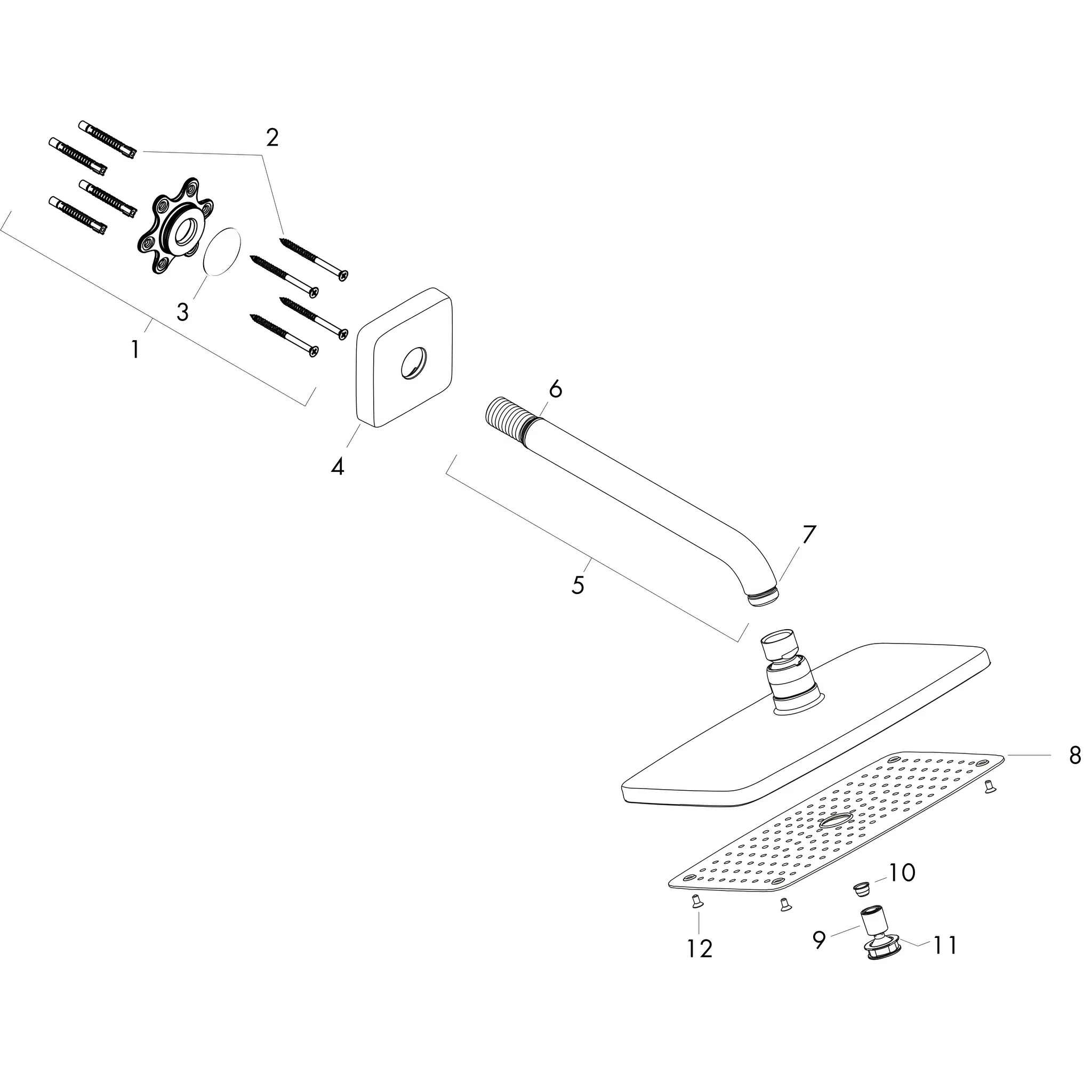 Kopfbrause Raindance E 240 Air 1jet mit Brausearm 230mm EcoSmart chrom