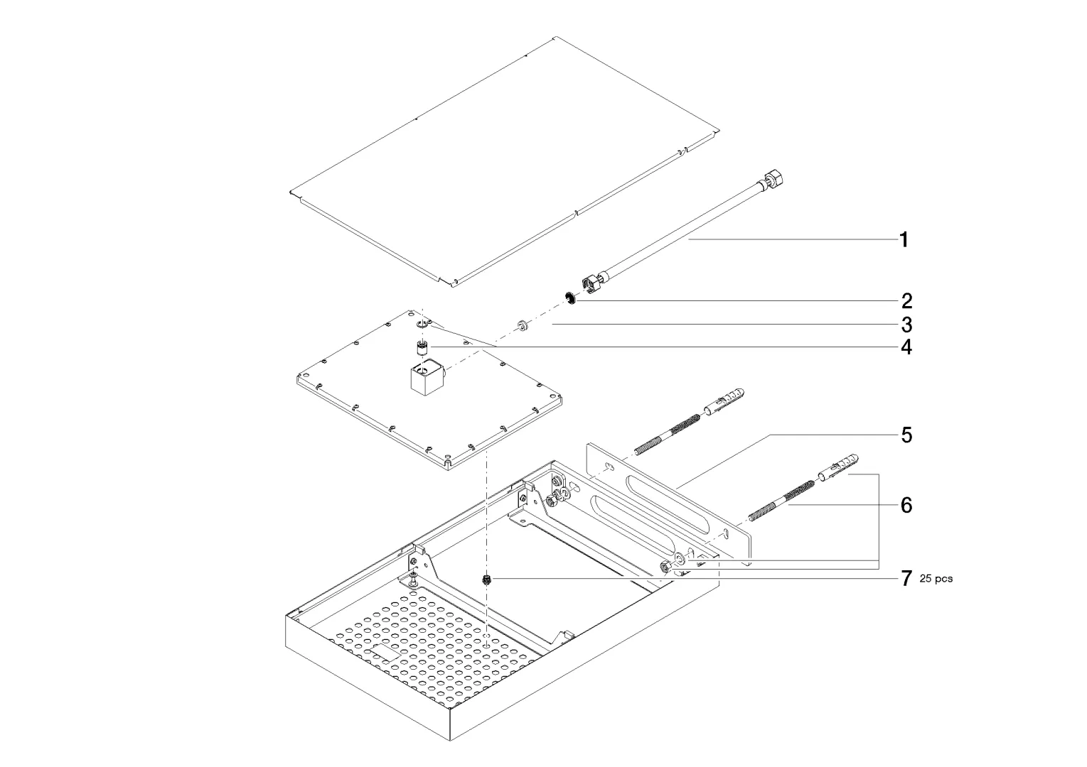Dornbracht JUST RAIN Regenbrause mit Wandanbindung - Edelstahl Dornbracht JUST RAIN Regenbrause mit Wandanbindung - Edelstahl