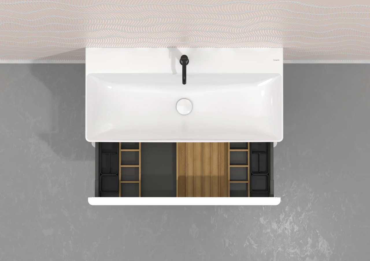 Hansgrohe IntraStoris Schubkasteninneinteilung Modul, Eiche Natur, 140x340 mm, Massivholz, Lack matt