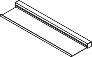 HEWI Ablage pulverbeschichtet in 48,2 × 2,5 × 13 cm