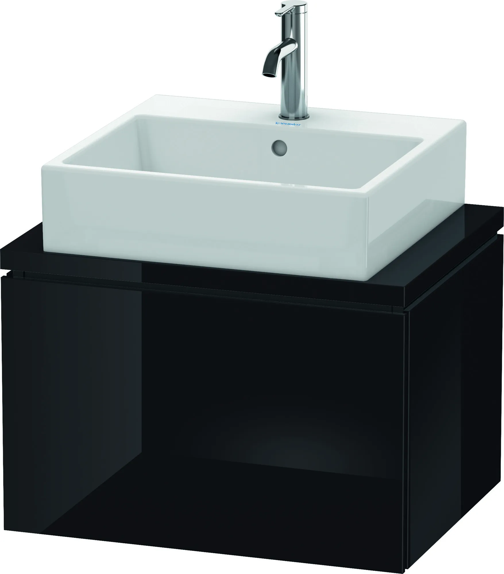 Duravit Waschtischunterschrank wandhängend „L-Cube“ 62 × 40 × 47,7 cm Schwarz Hochglanz