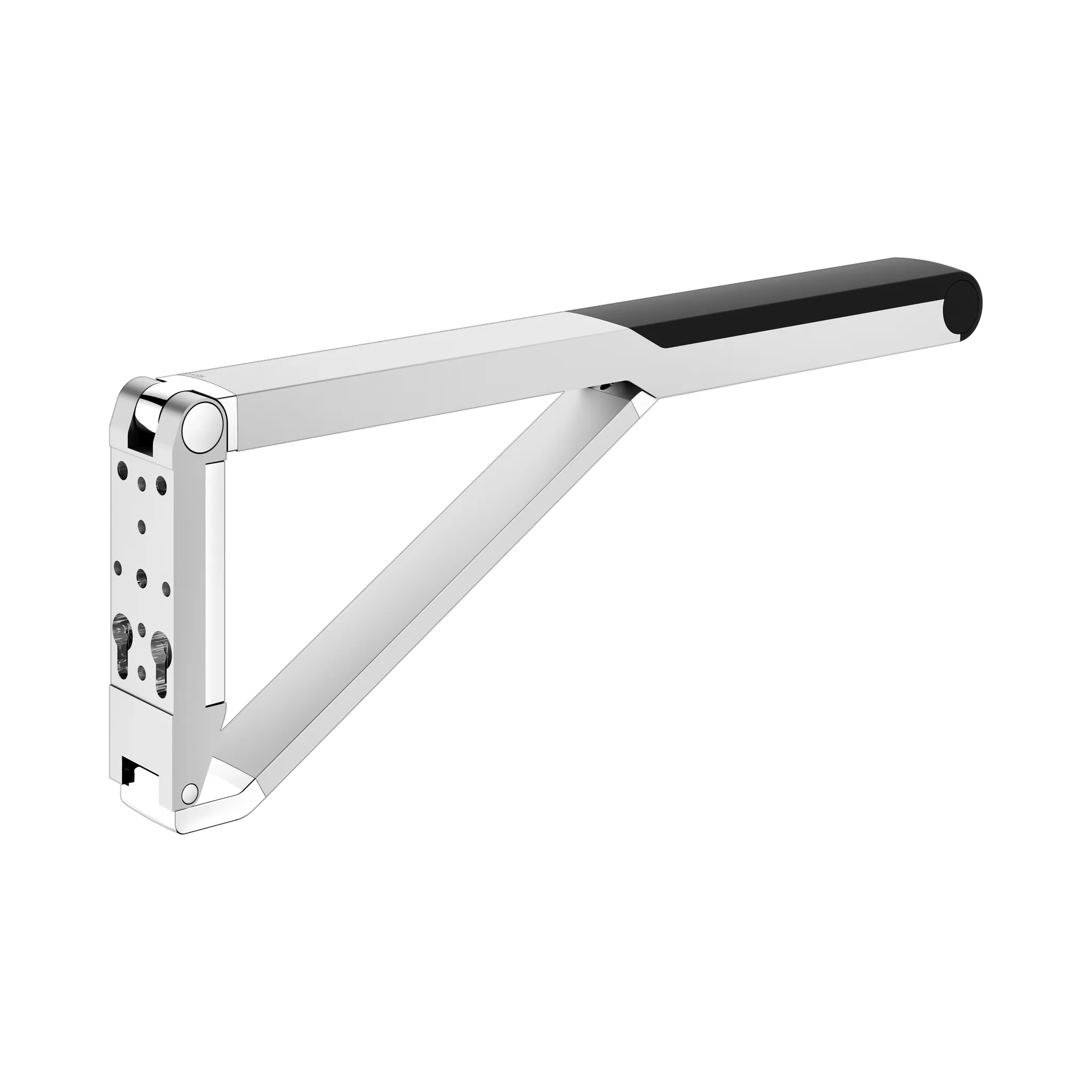 KEUCO AXESS Stützklappgriff WC 700 mm silber-eloxiert/schwarz KEUCO AXESS Stützklappgriff WC 700 mm silber-eloxiert/schwarz