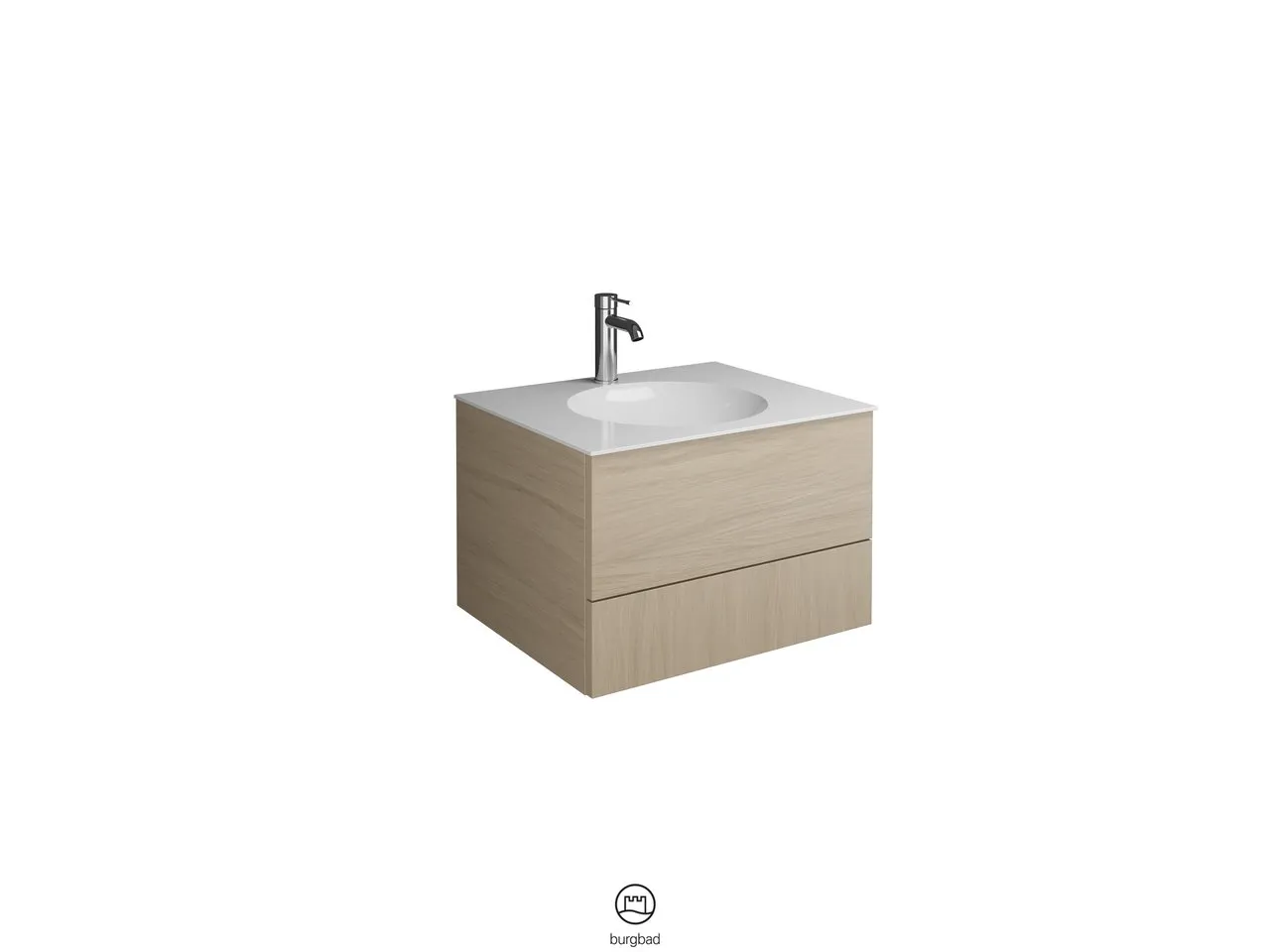 burgbad Coco HGL Waschtisch Set SFHR060 Mineralguss 505x606x406
