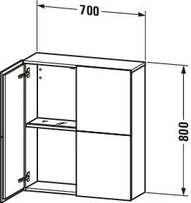 Duravit Halbhochschrank „L-Cube“ 70 × 80 × 24,3 cm