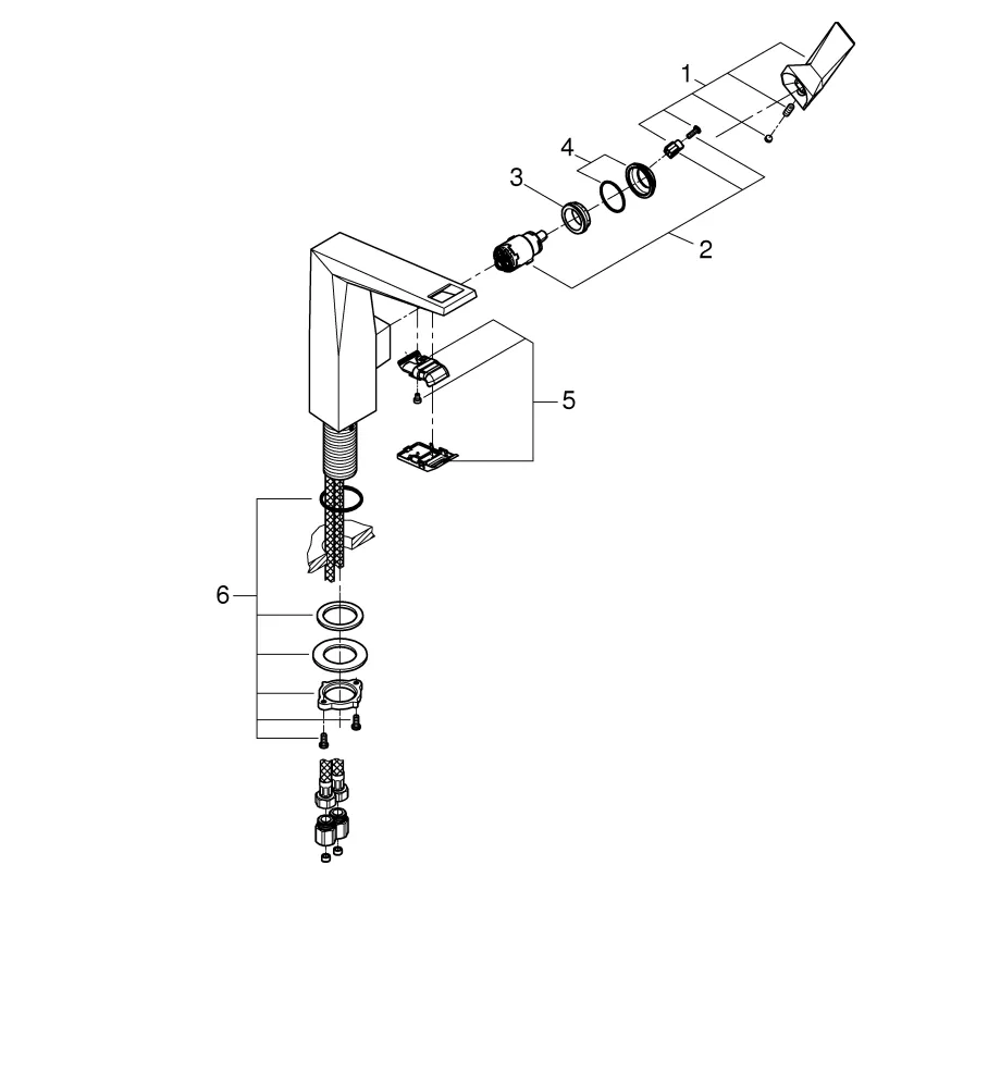 Einhand-Waschtischbatterie Allure Brilliant 24345, L-Size, Einlochmontage, glatter Körper, chrom