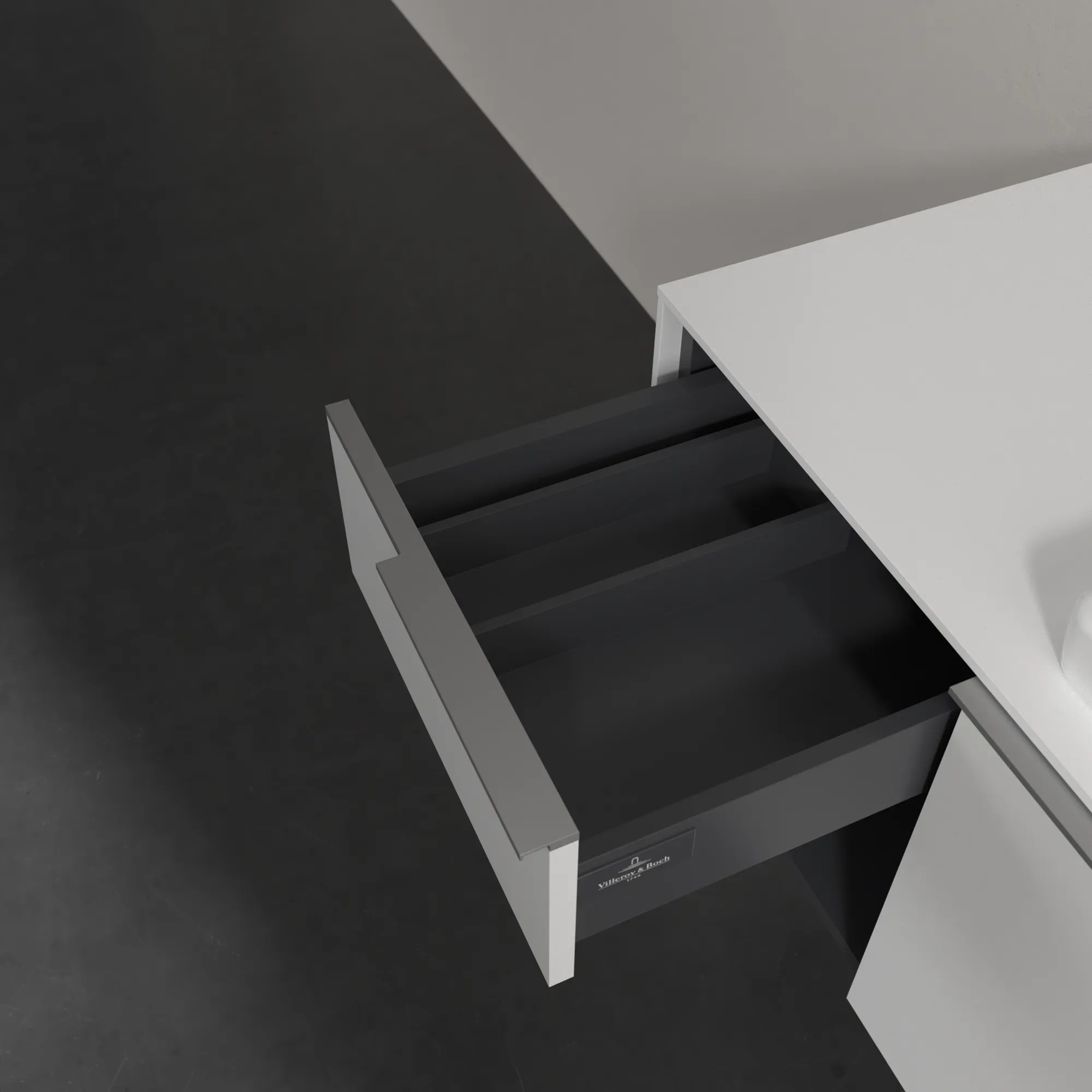 Villeroy & Boch Waschtischunterschrank mit Regalelement „Subway 3.0“ für Schrankwaschtisch 1001 × 423 × 516 mm Pure White, für Becken rechts