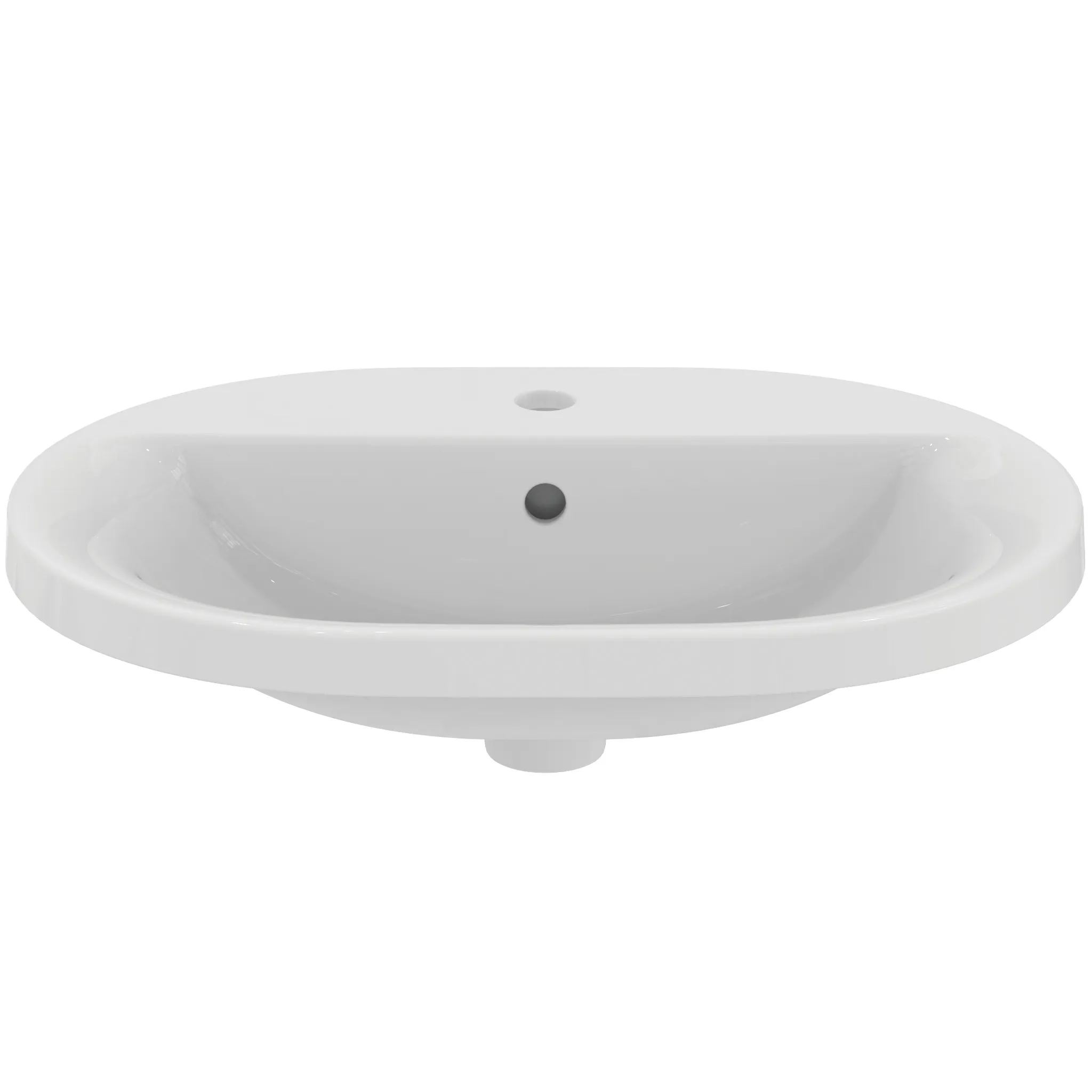 Ideal Standard Einbauwaschtisch Connect, oval, 1 Hahnloch, weiß, 620x460x175 mm