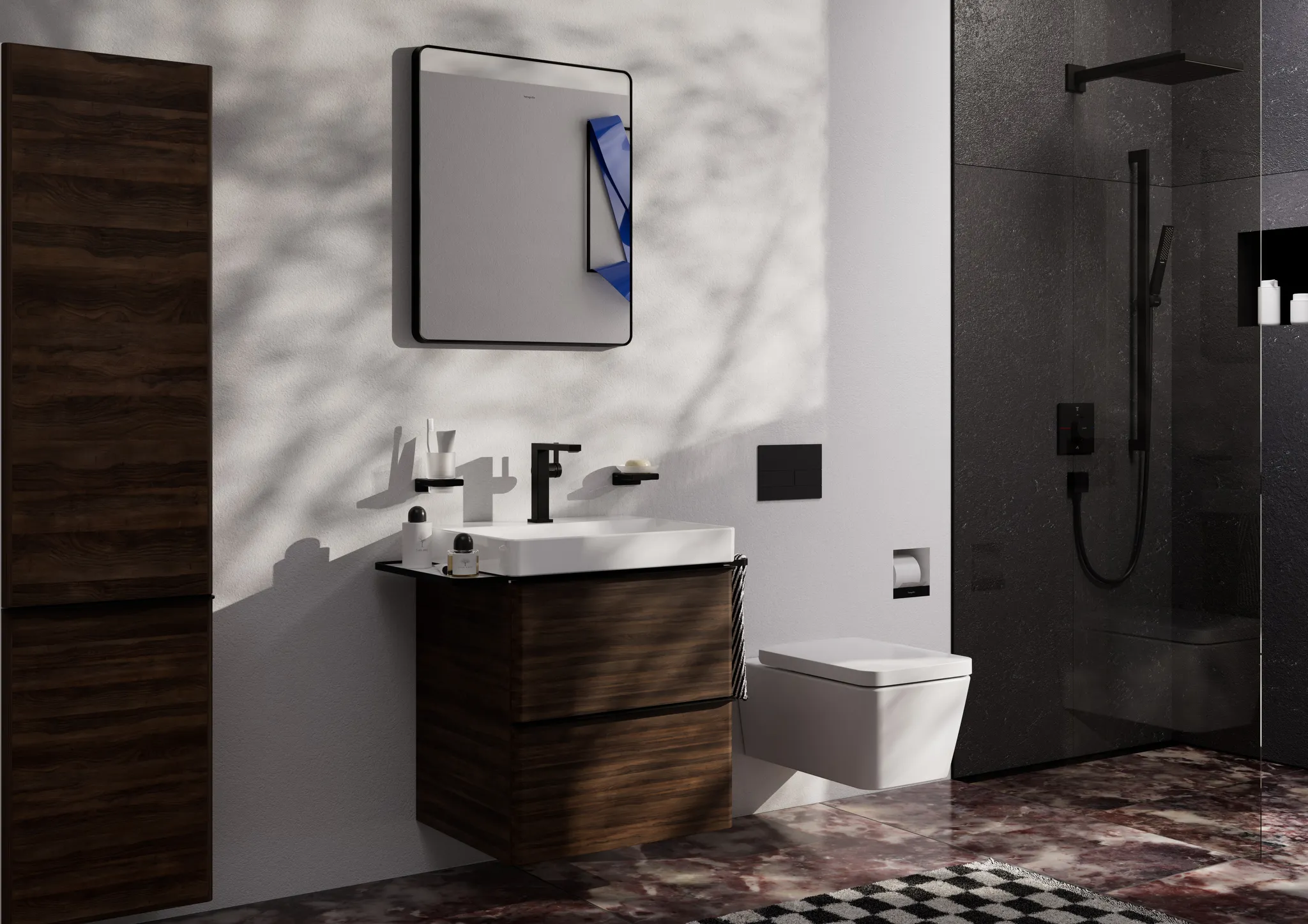 Hansgrohe Spiegel „Xarita Lite Q“ in Mattschwarz