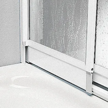 Kermi Duschtür Gleittür 3-teilig „NOVA 2000“ 200 cm Glas Kerolan Fontana, Profile Silber Mattglanz